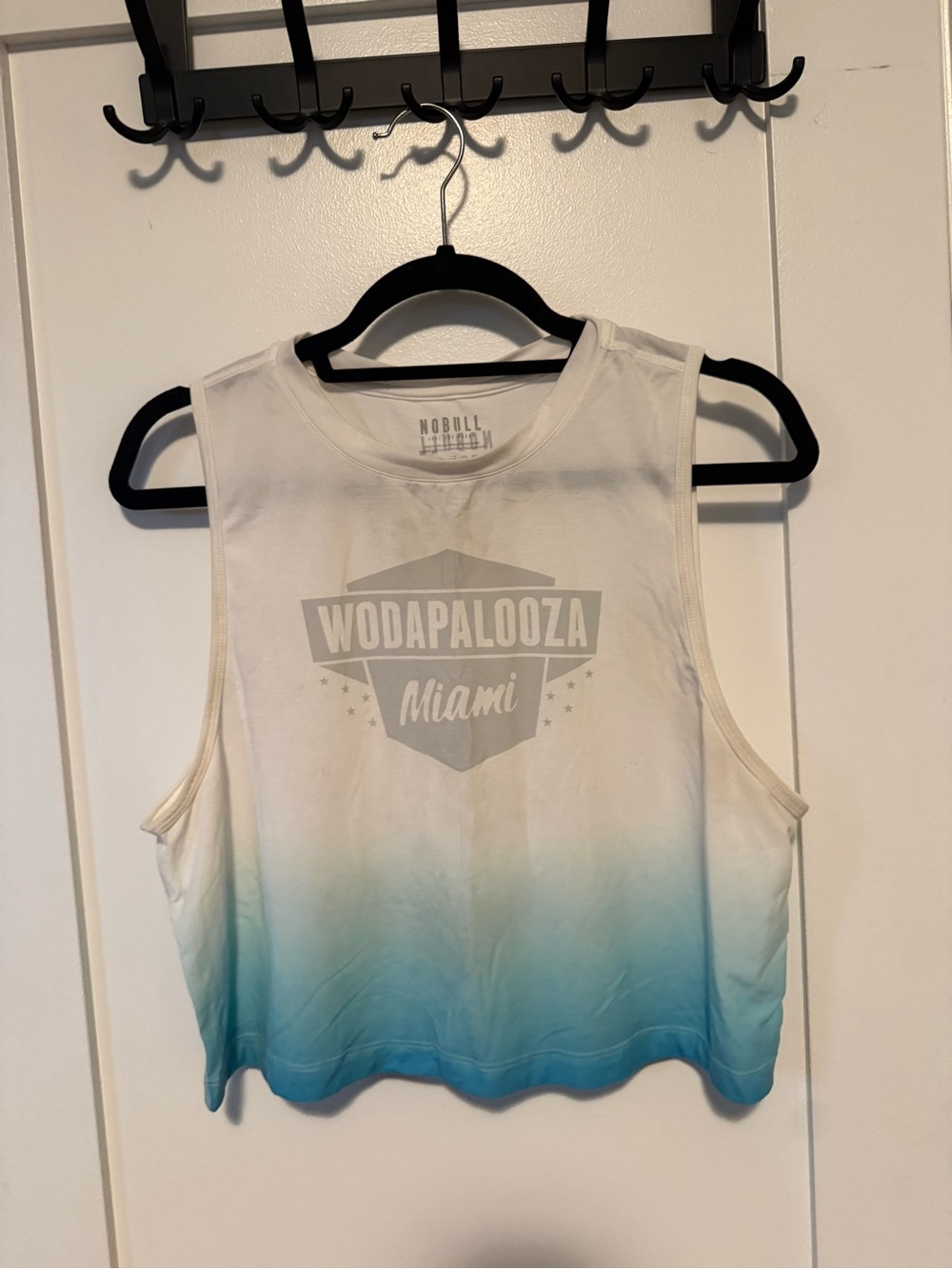 NOBULL White to Teal Ombre Wodapalooza Crop Tank